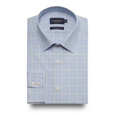 Blue Prince of Wales checked tailored fit shirt